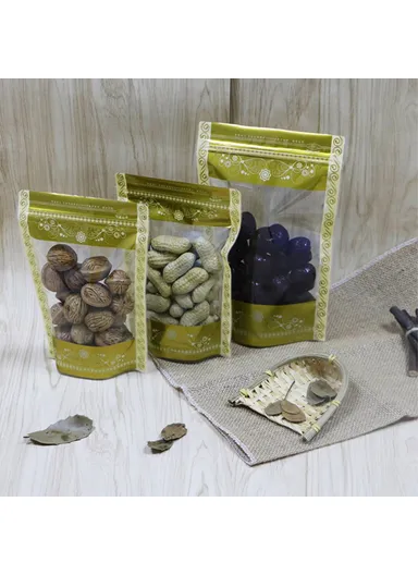 100Pcs Lace Pattern Clear Snack Storage Pouch 13C Sealing Bags MX-066 (L20 x W4.5 x H28)cm