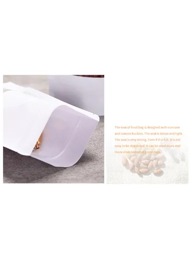 100-Pcs White Kraft Paper Bags Food Storage Pouches MX-007 (L10 x W6 x H16)cm