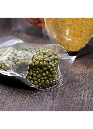 100Pcs 16C Stand Up Pouch Bag, Clear Resealable Zip Lock Food Storage Bags MX-010 (L20 x W5 x H30)cm