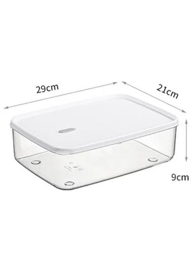 4250ml Fridge Organizer Food Storage Container Low Type Clear PET Box TY-59366 - L 