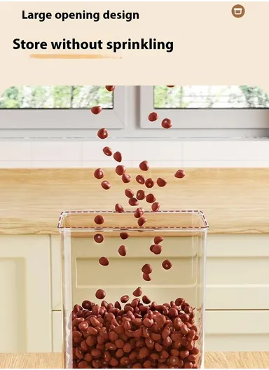 600ml Rectangular PS Airtight Container Push Button Grains Snacks Kitchen Food Storage Canister - Green