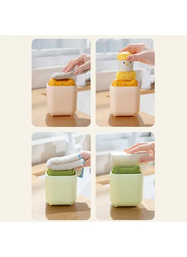 Cute Cat Shaped Dish Soap Dispenser Kitchen Sink Liquid Soap Pump Detergent Dispenser - Green