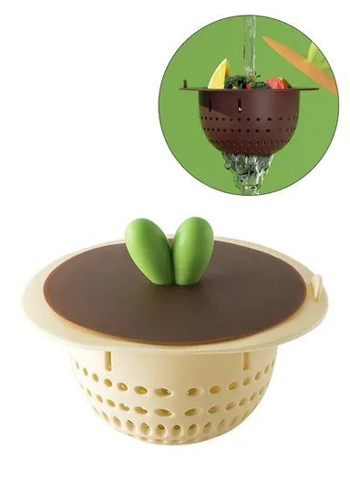 Carrot Shaped Silicone Sink Strainer Kitchen Drain Filter Basket Vegetable Washing Anti-Clog for Home - White