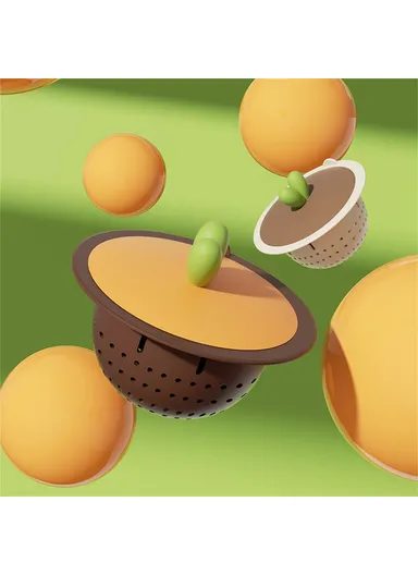 Carrot Shaped Silicone Sink Strainer Kitchen Drain Filter Basket Vegetable Washing Anti-Clog for Home - Dark Brown