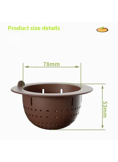 Carrot Shaped Silicone Sink Strainer Kitchen Drain Filter Basket Vegetable Washing Anti-Clog for Home - Dark Brown