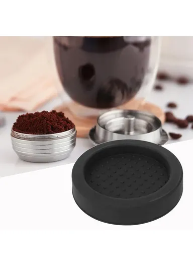 Silicone Coffee Tamp Mat Coffee Tampering Pad Anti-skid Espresso Silicone Mat - Black