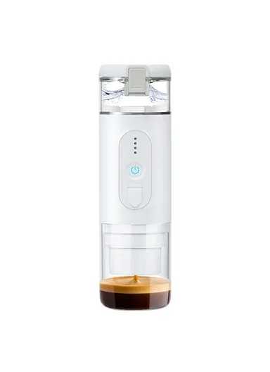 90ml Wireless Heating Espresso Machine Car Electric Coffee Maker for Traveling Camping BPA Free, No FDA Certificate CF-1801BGC+ - White