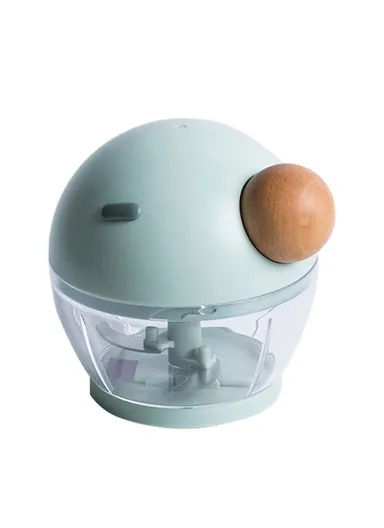 Garlic Press Mincer Pepper Chili Vegetable Meat Grinder Hand Pull Type Chopper Hand Powered Portable Food Processor - Light Green