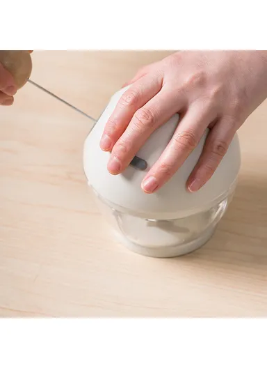 Garlic Press Mincer Pepper Chili Vegetable Meat Grinder Hand Pull Type Chopper Hand Powered Portable Food Processor - Light Green