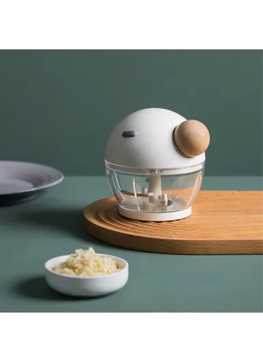 Garlic Press Mincer Pepper Chili Vegetable Meat Grinder Hand Pull Type Chopper Hand Powered Portable Food Processor - Light Green