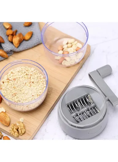 Manual Nut Chopper Grinder, Dried Fruit Crusher &amp; Peanut Masher (L10 x W15.5 x H15)cm - White