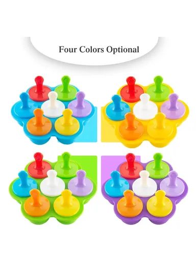 7-Holes Microwave and Oven Safe Reusable Baking Ice Mold  Silicone Food Mold for Cake Bread Baking Utensils - Green