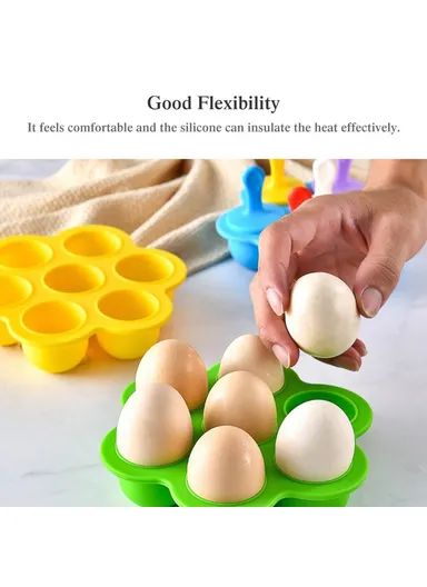 7-Holes Microwave and Oven Safe Reusable Baking Ice Mold  Silicone Food Mold for Cake Bread Baking Utensils - Green