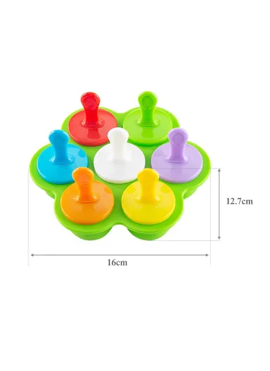7-Holes Microwave and Oven Safe Reusable Baking Ice Mold  Silicone Food Mold for Cake Bread Baking Utensils - Green