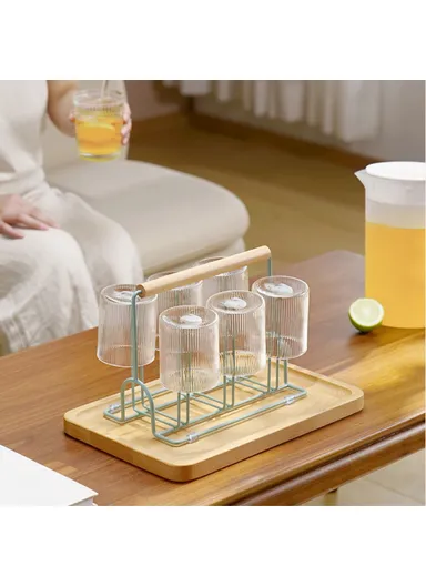 Iron Drying Rack Water Bottle Cup Coffee Mug Drying Drainer Stand - White