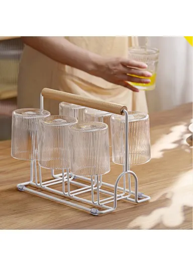 Iron Drying Rack Water Bottle Cup Coffee Mug Drying Drainer Stand - White