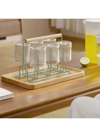 Iron Drying Rack Water Bottle Cup Coffee Mug Drying Drainer Stand - White