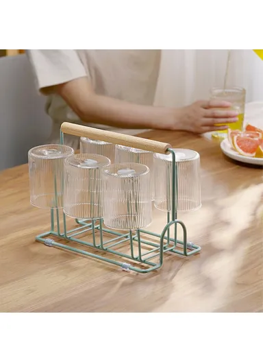 Iron Drying Rack Water Bottle Cup Coffee Mug Drying Drainer Stand - White