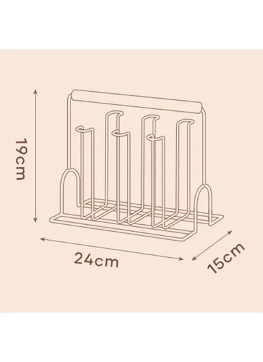 Iron Drying Rack Water Bottle Cup Coffee Mug Drying Drainer Stand - White