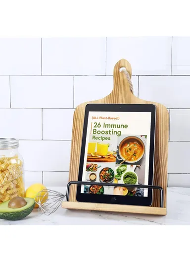Kitchen Wooden Recipe Tablet Holder Restaurant Menu Stand Display Rack