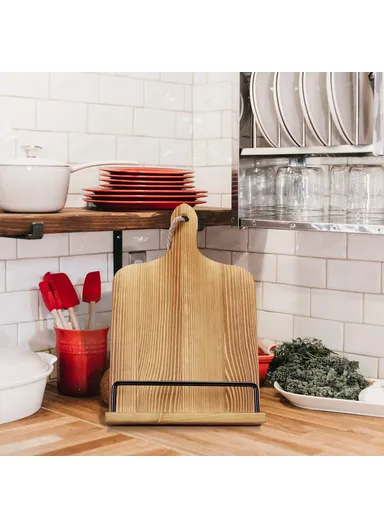 Kitchen Wooden Recipe Tablet Holder Restaurant Menu Stand Display Rack