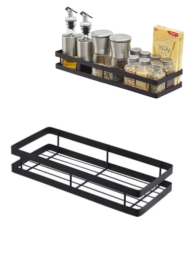 30cm Stainless Steel Seasoning Bottle Rack Organizer, Spice Gripper Bottle Jar Rack Holder Storage Hanger (L30 x W12.5 x H7)cm