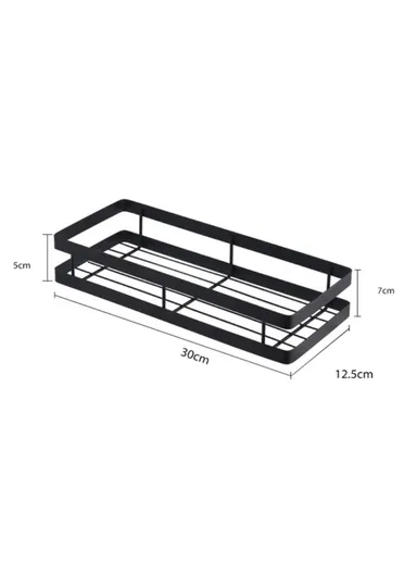 30cm Stainless Steel Seasoning Bottle Rack Organizer, Spice Gripper Bottle Jar Rack Holder Storage Hanger (L30 x W12.5 x H7)cm
