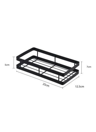 25cm Stainless Steel Seasoning Bottle Rack Organizer, Spice Gripper Bottle Jar Rack Holder Storage Hanger (L25 x W12.5 x H7)cm
