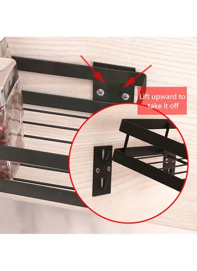 25cm Stainless Steel Seasoning Bottle Rack Organizer, Spice Gripper Bottle Jar Rack Holder Storage Hanger (L25 x W12.5 x H7)cm