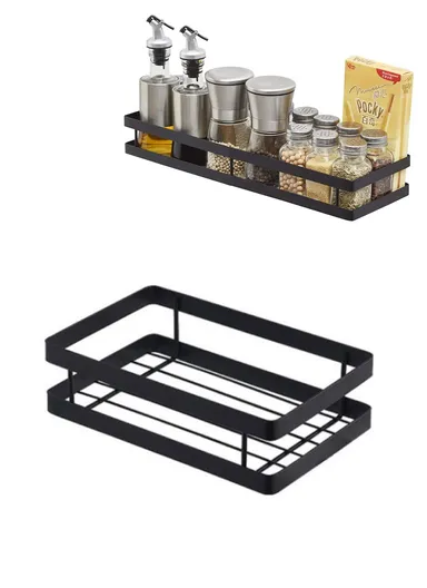 20cm Stainless Steel Seasoning Bottle Rack Organizer, Spice Gripper Bottle Jar Rack Holder Storage Hanger (L20 x W12.5 x H7)cm