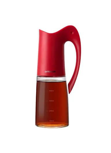 500ml High Borosilicate Glass Oil Storage Bottle Kitchen Pouring Oil Bottle - Red