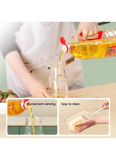 500ml High Borosilicate Glass Oil Storage Bottle Kitchen Pouring Oil Bottle - Red