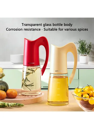 500ml High Borosilicate Glass Oil Storage Bottle Kitchen Pouring Oil Bottle - Red