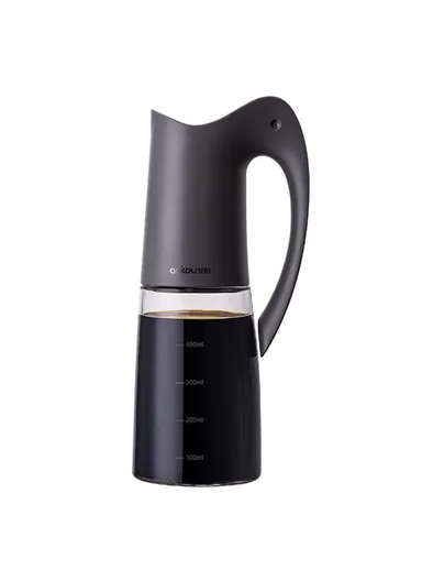 500ml High Borosilicate Glass Oil Storage Bottle Kitchen Pouring Oil Bottle - Dark Grey