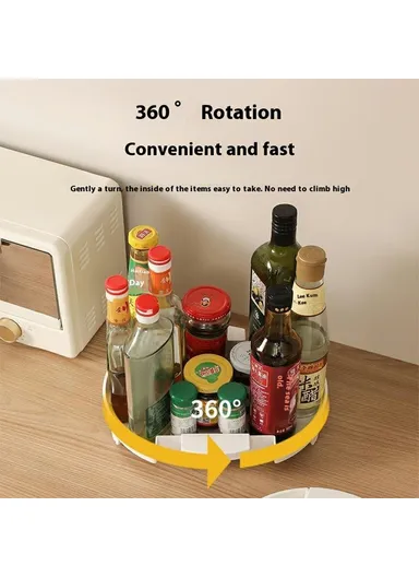 Expandable Kitchen Spice Rack Organizer, Multi-Purpose Turntable Storage Holder (D25-31 x H5.5)cm