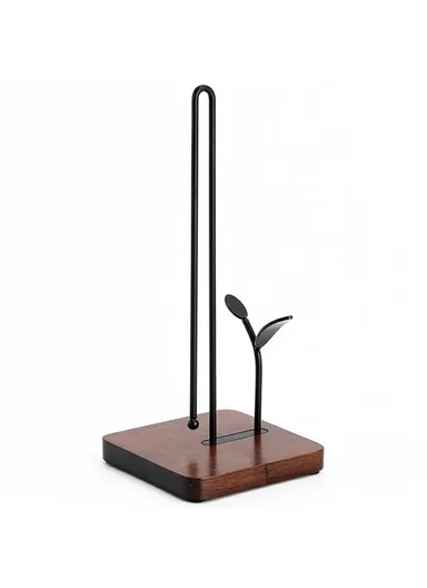 Square Wooden Base Roll Paper Holder Stand Kitchen Vertical Cling Film Storage Rack CYF-077