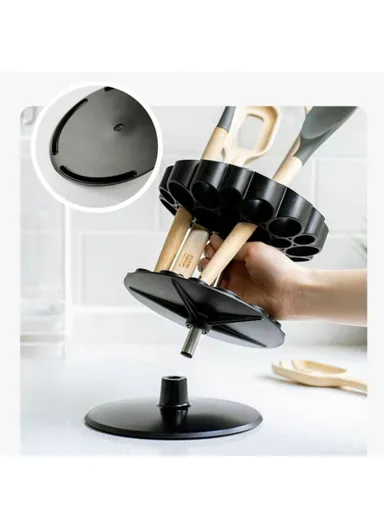 Rotating Cutlery Organizer Kitchen Utensil Holder Drainer Rack for Spoons Chopsticks Forks Knives