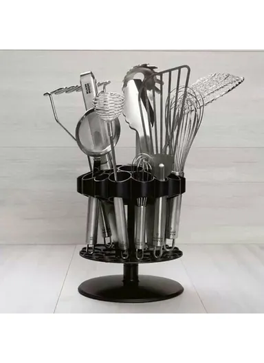 Rotating Cutlery Organizer Kitchen Utensil Holder Drainer Rack for Spoons Chopsticks Forks Knives