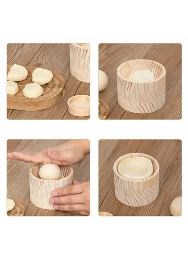Wooden Dumpling Wrapper Maker, Round Ravioli Making Mold Pastry Tool