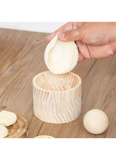 Wooden Dumpling Wrapper Maker, Round Ravioli Making Mold Pastry Tool