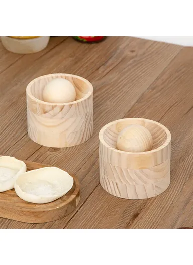 Wooden Dumpling Wrapper Maker, Round Ravioli Making Mold Pastry Tool