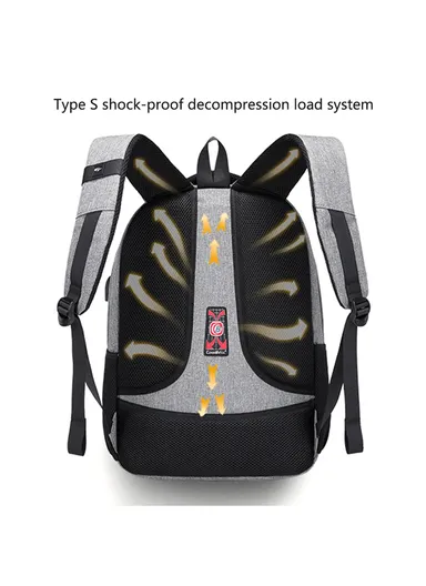 Business Shoulder Bag with External USB Port Waterproof 15.6-inch Laptop Backpack  CB-2037S - Grey