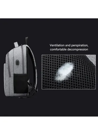 Business Shoulder Bag with External USB Port Waterproof 15.6-inch Laptop Backpack  CB-2037S - Grey