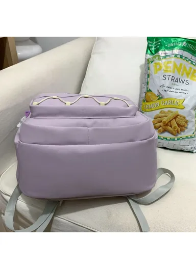 Nylon Laptop Shoulders Bag Handbag Students School Bag Bookbag Girls Travel Backpack - Purple