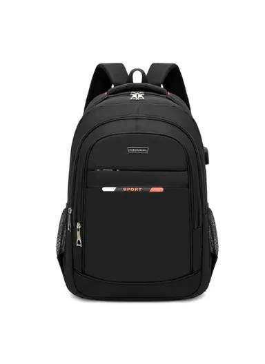 20L Oxford Cloth Travel Backpack, Dual Shoulder Laptop Bag with USB Port ZWX-6010 Size S (W33 x D17 x H47)cm - Red