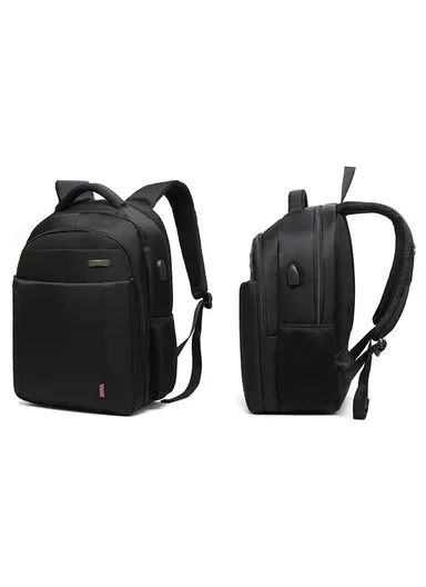 Business Shoulder Bag with External USB Port Waterproof 15.6-inch Laptop Backpack  CB-2037S - Black