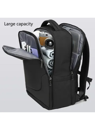 Men's Business Travel Backpack, Anti-Splash Large Capacity Laptop Dual Shoulder Bag CB-8273 (W29 x D14 x H44)cm - Black