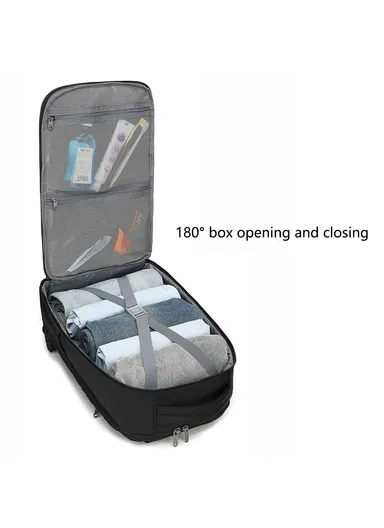 Men's Business Travel Backpack, Anti-Splash Large Capacity Laptop Dual Shoulder Bag CB-8273 (W29 x D14 x H44)cm - Black