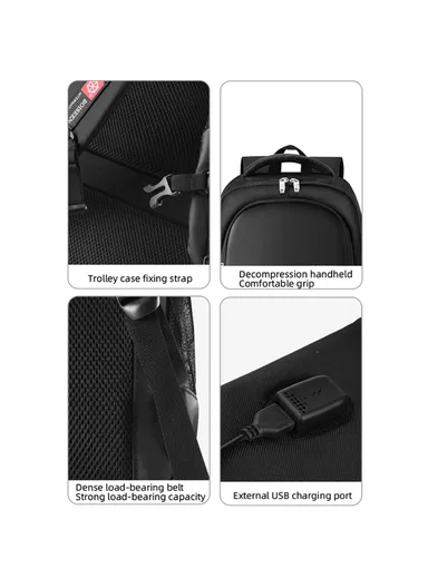 USB Port Dual Shoulders Bag Waterproof Nylon Laptop Backpack Travel Daypack 3878 (W32 x D20 x H50)cm