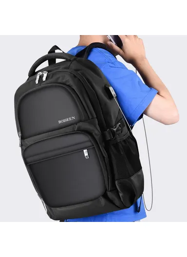 USB Port Dual Shoulders Bag Waterproof Nylon Laptop Backpack Travel Daypack 3878 (W32 x D20 x H50)cm